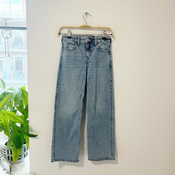 Abercrombie & Fitch Girl's High Rise Wide Leg Jeans Size 11/12 - Picture 1 of 5